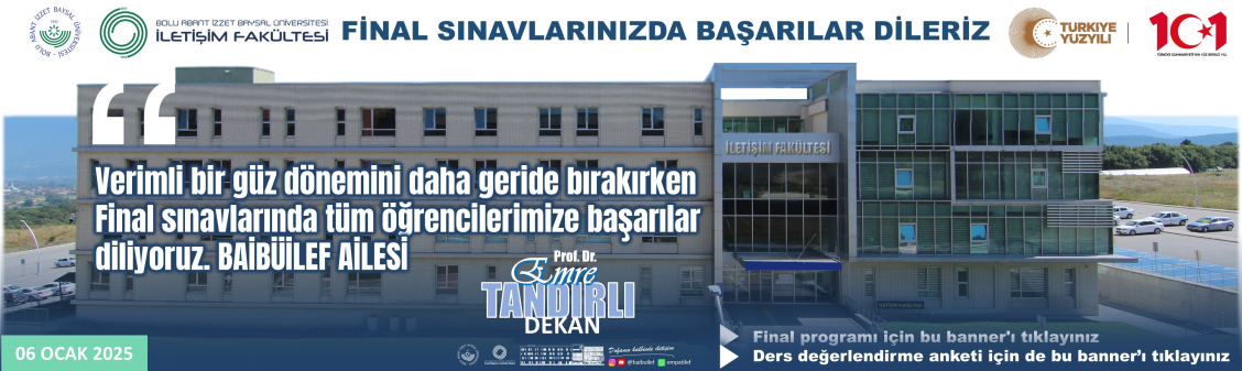 FİNAL SINAVLARINDA TÜM ÖĞRENCİLERİMİZE BAŞARILAR DİLİYORUZ