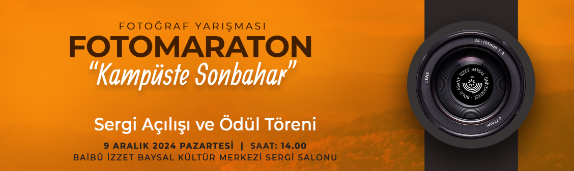 FOTOMARATON FOTOĞRAF YARIŞMASI SERGİ AÇILIŞI VE ÖDÜL TÖRENİ 09 ARALIK 2024 PAZARTESİ SAAT 14:00 DE SKS KÜLTÜR MERKEZİ SERGİ SALONUNDA!